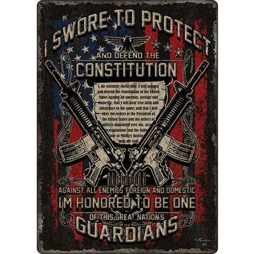Rivers Edge Guardians of the Constitution Embossed Tin Sign