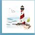 Quilling Card Red & White Lighthouse Greeting Card