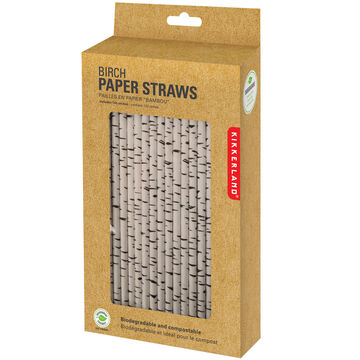 Kikkerland Paper Straws - Birch Design