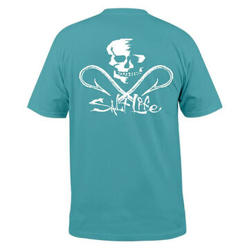 Salt Life Mens Skull & Hooks Pocket Short-Sleeve T-Shirt