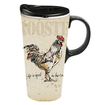 Evergreen Life is Good in the Coop Ceramic Travel Cup w/ Lid