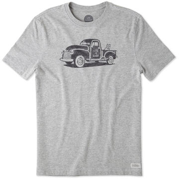 Life is Good Mens Mountain Old School Truck Crusher Short-Sleeve T-Shirt