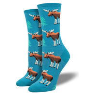 Socksmith Design Women's Moose And A Spruce Crew Sock