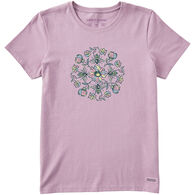 Life is Good Women's Floral Bee Mandala Crusher Short-Sleeve T-Shirt