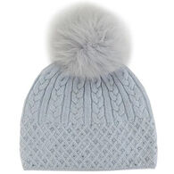 Mitchies Matchings Women's Cable Knit Sparkle Crystal Beanie