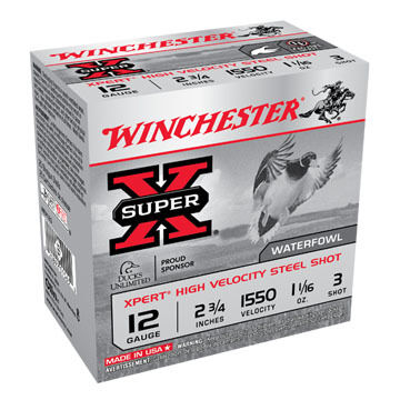 Winchester Super-X Xpert Hi-Velocity Steel 12 GA 2-3/4 1-1/16 oz. #3 Shotshell Ammo (25)