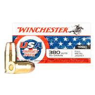 Winchester USA Target Pack 380 Auto 95 Grain FMJ Handgun Ammo (50)