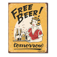 Desperate Enterprises Free Beer Tin Sign