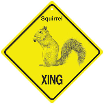 KC Creations Squirrel XING Sign