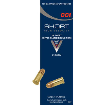 CCI Short HV 22 Short 29 Grain CPRN Ammo (100)