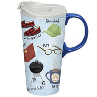 Evergreen Celebrate All of the Papas Ceramic Travel Cup w/ Lid