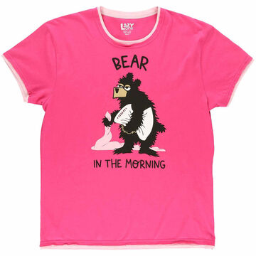Lazy One Womens Bear in the Morning Regular Fit PJ Short-Sleeve T-Shirt