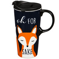 Evergreen Oh For Fox Sake Ceramic Travel Cup w/ Lid