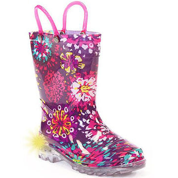 Western Chief Girls Abstract Bloom Lighted Rain Boot