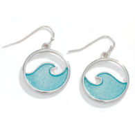 Periwinkle By Barlow Women's Aqua Glitter Waves Dangle Earring