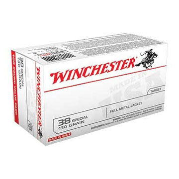 Winchester USA 38 Special 130 Grain FMJ SPVP Handgun Ammo (100)