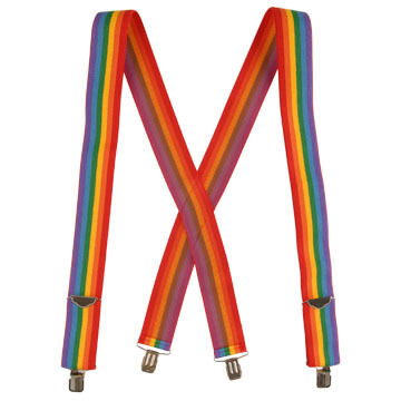 Jackster Mens Rainbow Stripe Suspenders