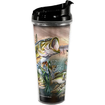 American Expedition Largemouth Bass Collage Tall Acrylic Tumbler