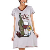 Lazy One Women's Time To Wine Down V-Neck Nightshirt