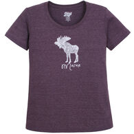 Lakeshirts Women's Blue 84 Portland Moose Maine Short-Sleeve T-Shirt