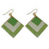 Anju Womens Diamond Green Meadow Layered Brass Patina Earring
