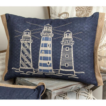 Manual Woodworkers & Weavers Embroidered Lighthouse Pillow