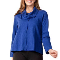 Habitat Women's Ruched Cowl Neck Long-Sleeve Pullover