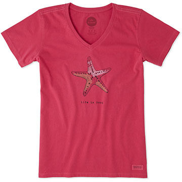 Life is Good Womens Starfish Crusher Vee Short-Sleeve T-Shirt