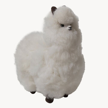 Pokoloko 8.5 White Alpaca-Fur Standing Stuffed Alpaca
