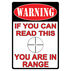 Rivers Edge You Are In Range Embossed Tin Sign