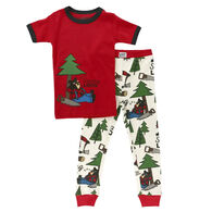 Lazy One Toddler Boy's Sawing Logs Bear Short-Sleeve Pajama Set