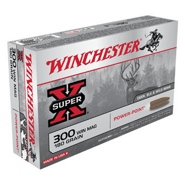 Winchester Super-X 300 Winchester Mag 180 Grain Power-Point Rifle Ammo (20)