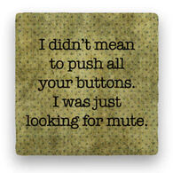 Paisley & Parsley Designs Push Your Buttons Marble Tile Coaster