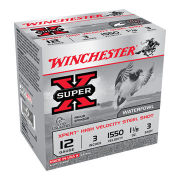 Winchester Super-X Xpert Hi-Velocity Steel 12 GA 3 1-1/8 oz. #3 Shotshell Ammo (25)