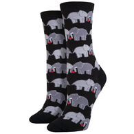 Socksmith Design Women's Elephant Love Crew Sock