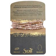 Scout Curated Wears Women's Stone Wrap Morganite/Black Tourmaline Bracelet/Necklace