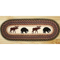 Capitol Earth Bear & Moose Oval Patch Runner Braided Rug