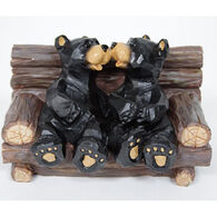 Slifka Sales Co Kissing Bears In Log Chair Figurine