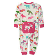 Hatley Toddler Girl's Little Blue House Patterned Moose Long-Sleeve Union Suit