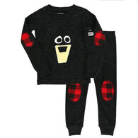 Lazy One Boy's Black Bear Long-Sleeve Pajama Set, 2-Piece