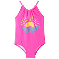 Hatley Toddler Girl's Sunrise Gathered Swimsuit, One-Piece