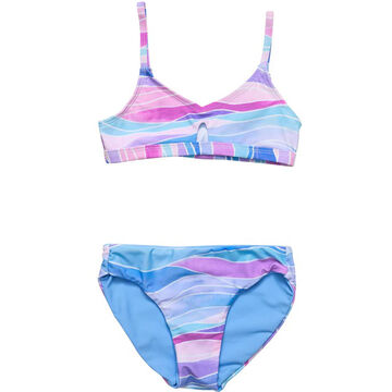Snapper Rock Swimwear Teen Girls Water Hues Keyhole Bikini Swimsuit, 2-Piece