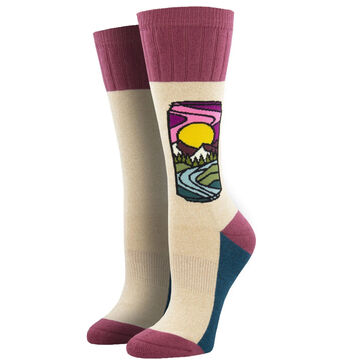 Socksmith Design Womens Atomic Child Brew With A View Crew Sock
