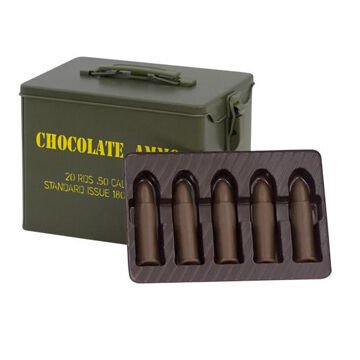 Chocolate Ammo Military Style Tin with Chocolate Bullets