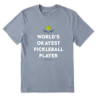 Life is Good Men's World's Okayest Pickleball Player Crusher-LITE Short-Sleeve T-Shirt