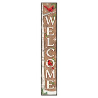 My Word! Welcome - Birch Tree with Cardinals Porch Board
