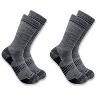 Carhartt Men's Midweight Synthetic-Wool Blend Boot Sock, 2/pk