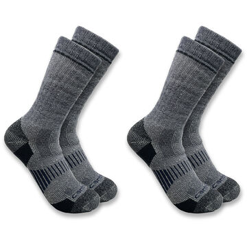 Carhartt Mens Midweight Synthetic-Wool Blend Boot Sock, 2/pk