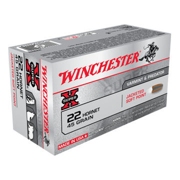 Winchester Super-X 22 Hornet 45 Grain Jacketed Soft Point Rifle Ammo (50)