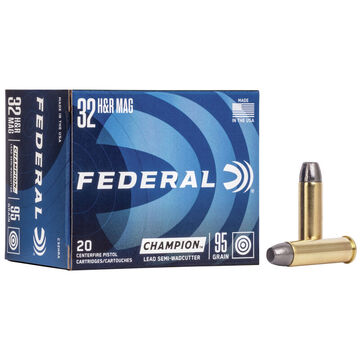 Federal Champion Training 32 H&R Magnum 95 Grain SWC HP Handgun Ammo (20)